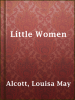 Book Cover for "Little Women"